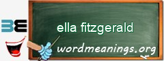 WordMeaning blackboard for ella fitzgerald